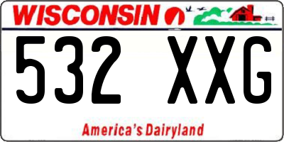 WI license plate 532XXG