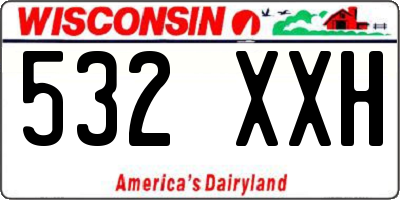 WI license plate 532XXH