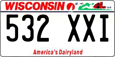 WI license plate 532XXI