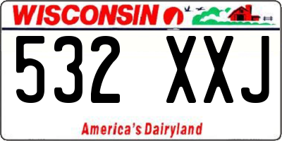 WI license plate 532XXJ