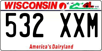 WI license plate 532XXM