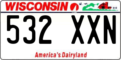 WI license plate 532XXN