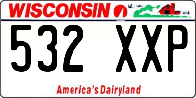 WI license plate 532XXP
