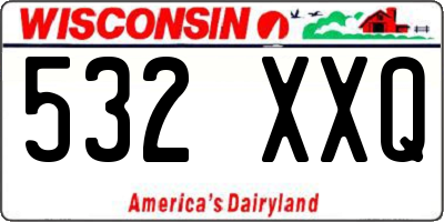 WI license plate 532XXQ