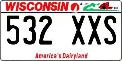 WI license plate 532XXS