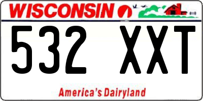 WI license plate 532XXT