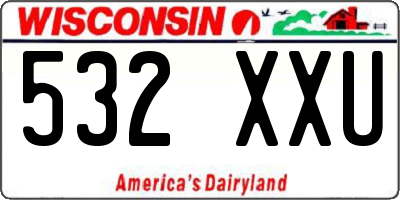 WI license plate 532XXU