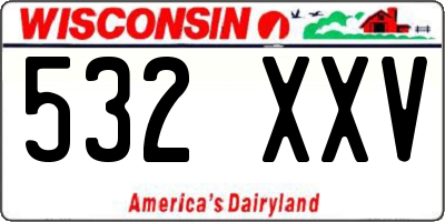 WI license plate 532XXV