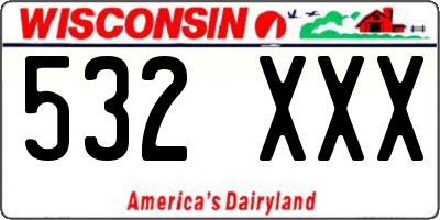 WI license plate 532XXX