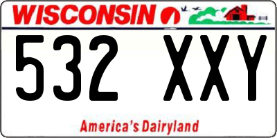 WI license plate 532XXY