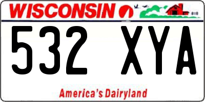 WI license plate 532XYA