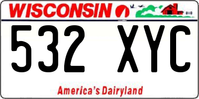 WI license plate 532XYC