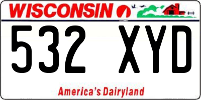 WI license plate 532XYD