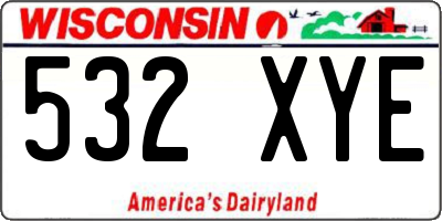 WI license plate 532XYE