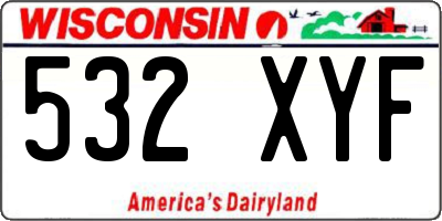 WI license plate 532XYF