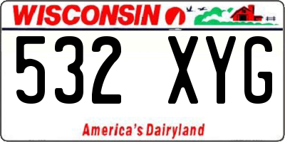 WI license plate 532XYG