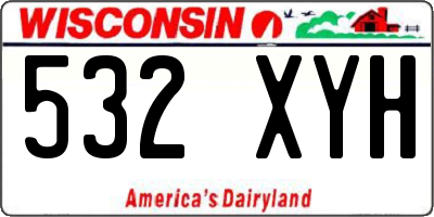 WI license plate 532XYH