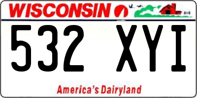 WI license plate 532XYI