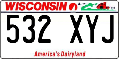 WI license plate 532XYJ