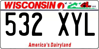 WI license plate 532XYL