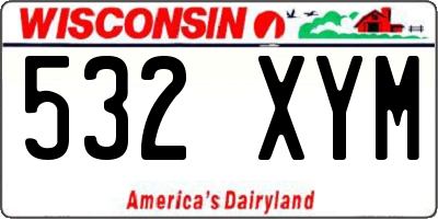 WI license plate 532XYM