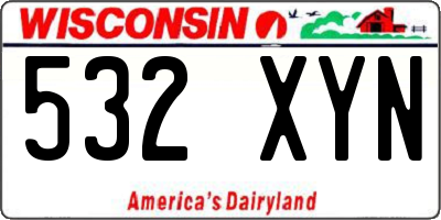 WI license plate 532XYN