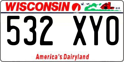 WI license plate 532XYO