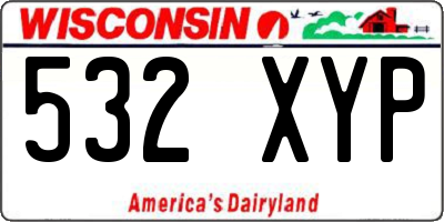 WI license plate 532XYP
