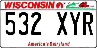 WI license plate 532XYR