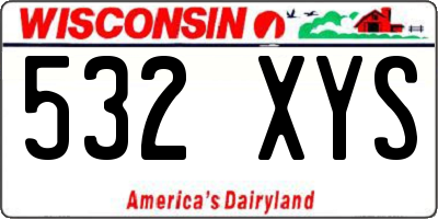 WI license plate 532XYS