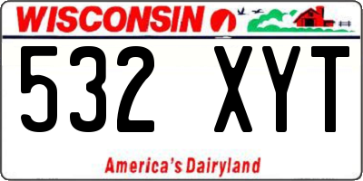 WI license plate 532XYT