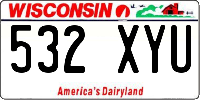 WI license plate 532XYU