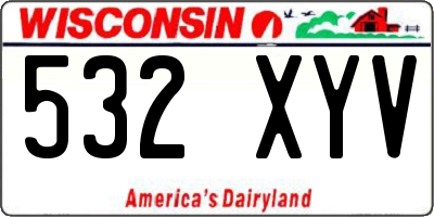 WI license plate 532XYV