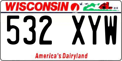 WI license plate 532XYW