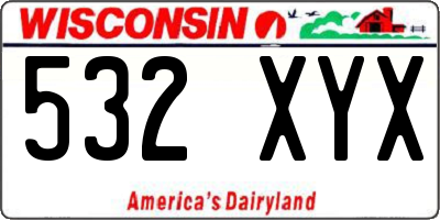 WI license plate 532XYX