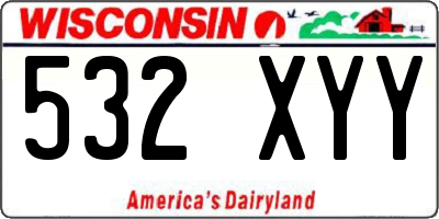 WI license plate 532XYY