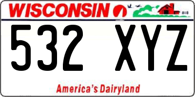 WI license plate 532XYZ