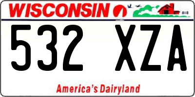 WI license plate 532XZA
