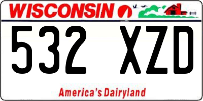 WI license plate 532XZD