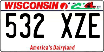 WI license plate 532XZE