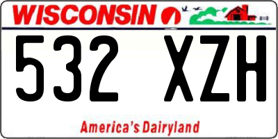 WI license plate 532XZH