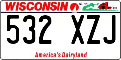 WI license plate 532XZJ