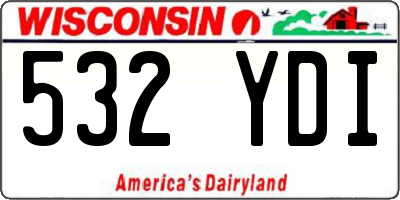 WI license plate 532YDI