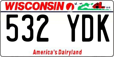 WI license plate 532YDK