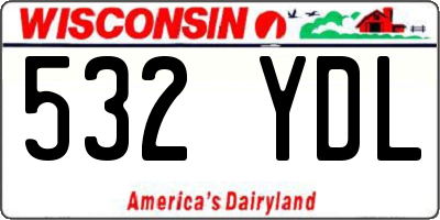 WI license plate 532YDL