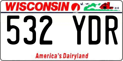 WI license plate 532YDR