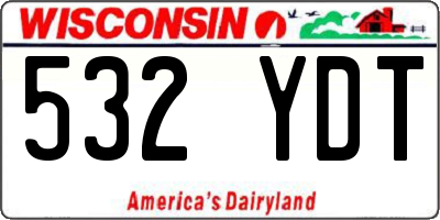 WI license plate 532YDT