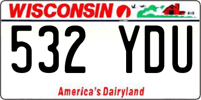 WI license plate 532YDU