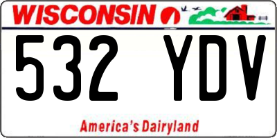 WI license plate 532YDV