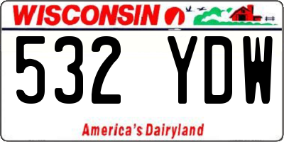 WI license plate 532YDW